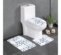 JKDGOJ Pixel Pigeon Swarm Picture 3 Piece Bathroom Rugs Set - Non-Slip Bath Rug Set - Easy to Clean and Maintain - Moisture Blocking and Durable