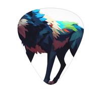JKDGOJ Pixel Wolf Pattern Guitar plectrum 12 pieces with three thickness plectrum combinations suitable for bass and ukulele