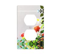 JKDGOJ Plant Rose Prints Dual socket wall panel household power cover durable for decorative sockets and switches