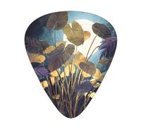 JKDGOJ Plants under the moonlight Pattern Guitar plectrum 12 pieces with three thickness plectrum combinations suitable for bass and ukulele
