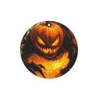 JKDGOJ Pumpkin monster in the fire Pattern 6-piece Round Shape car air freshener with hanging type car accessories