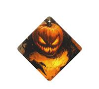 JKDGOJ Pumpkin monster in the fire Pattern 6-piece Square car air freshener with hanging type car accessories