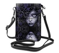 JKDGOJ purple black goth spooky Prints Crossbody bag, mobile phone bag, women's small wallet, a practical gift suitable for going out, exercising, and shopping