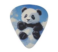 JKDGOJ Red panda on the cloud Pattern Guitar plectrum 12 pieces with three thickness plectrum combinations suitable for bass and ukulele