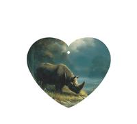 JKDGOJ Rhino on the river bank Pattern 6-piece Heart Shape car air freshener with hanging type car accessories