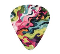 JKDGOJ Rolling colorful waves Pattern Guitar plectrum 12 pieces with three thickness plectrum combinations suitable for bass and ukulele