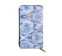 JKDGOJ rosebud Prints Women's leather long handheld wallet large capacity credit card zipper bag