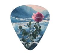 JKDGOJ Roses in the glacier Pattern Guitar plectrum 12 pieces with three thickness plectrum combinations suitable for bass and ukulele