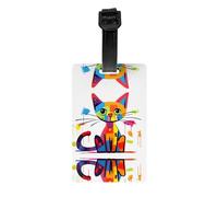 JKDGOJ Sad Cat Pattern Luggage Tags and Travel Bag Tags are Suitable for Both Men and Women to Prevent Luggage