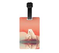 JKDGOJ Sad Polar Bear Pattern Luggage Tags and Travel Bag Tags are Suitable for Both Men and Women to Prevent Luggage