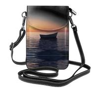 JKDGOJ Sailing boat under the setting sun Prints Crossbody bag, mobile phone bag, women's small wallet, a practical gift suitable for going out, exercising, and shopping