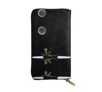 JKDGOJ Sailing Elves Prints Women's leather long handheld wallet large capacity credit card zipper bag