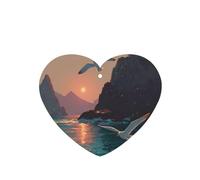 JKDGOJ Seagulls before sunset Pattern 6-piece Heart Shape car air freshener with hanging type car accessories