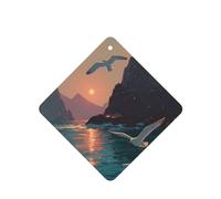 JKDGOJ Seagulls before sunset Pattern 6-piece Square car air freshener with hanging type car accessories