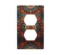 JKDGOJ Sense of History Wreath Prints Dual socket wall panel household power cover durable for decorative sockets and switches