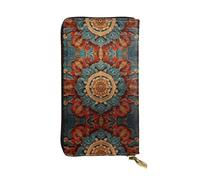 JKDGOJ Sense of History Wreath Prints Women's leather long handheld wallet large capacity credit card zipper bag