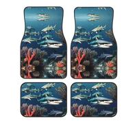JKDGOJ Sharks Under The sea Prints Car Floor mats with Anti Slip Front and Rear are Suitable for Cars, Trucks and SUV