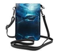 JKDGOJ Sharks under the sea Prints Crossbody bag, mobile phone bag, women's small wallet, a practical gift suitable for going out, exercising, and shopping