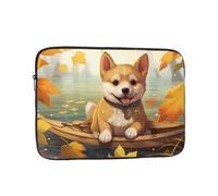 JKDGOJ Shiba Inu on Board Picture Shockproof Portable Laptop Sleeve Bag 12 inch for Men Women Business Travel, Office Daily Use