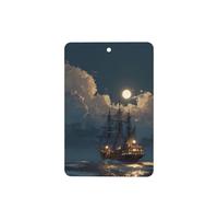 JKDGOJ Ships in the Moonlight Pattern 6-piece Rectangle car air freshener with hanging type car accessories