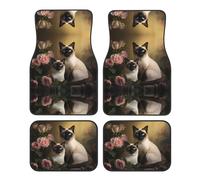 JKDGOJ Siamese cat Sitting Prints Car Floor mats with Anti Slip Front and Rear are Suitable for Cars, Trucks and SUV