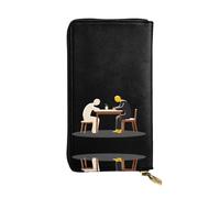 JKDGOJ silence Prints Women's leather long handheld wallet large capacity credit card zipper bag