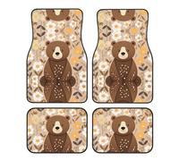 JKDGOJ Sitting Bear Prints Car Floor mats with Anti Slip Front and Rear are Suitable for Cars, Trucks and SUV