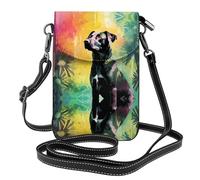 JKDGOJ Sitting black dog Prints Crossbody bag, mobile phone bag, women's small wallet, a practical gift suitable for going out, exercising, and shopping