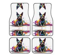 JKDGOJ Sitting Doodle Dog Prints Car Floor mats with Anti Slip Front and Rear are Suitable for Cars, Trucks and SUV