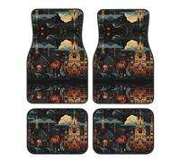 JKDGOJ Small Towns Prints Car Floor mats with Anti Slip Front and Rear are Suitable for Cars, Trucks and SUV