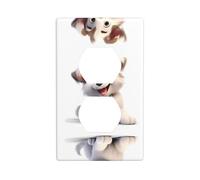 JKDGOJ Smart Puppy Prints Dual socket wall panel household power cover durable for decorative sockets and switches