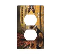 JKDGOJ Smart shepherd dog Prints Dual socket wall panel household power cover durable for decorative sockets and switches