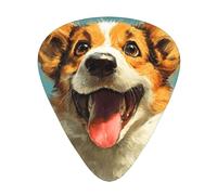 JKDGOJ Smiling little Corgi Pattern Guitar plectrum 12 pieces with three thickness plectrum combinations suitable for bass and ukulele