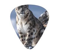 JKDGOJ Snow Leopard on the Mountain Pattern Guitar plectrum 12 pieces with three thickness plectrum combinations suitable for bass and ukulele
