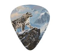 JKDGOJ Snow Leopard Patrol Mountain Pattern Guitar plectrum 12 pieces with three thickness plectrum combinations suitable for bass and ukulele