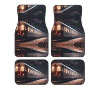 JKDGOJ Snowy Night Railway Train Prints Car Floor mats with Anti Slip Front and Rear are Suitable for Cars, Trucks and SUV
