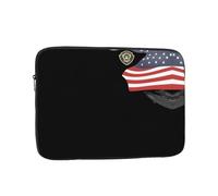 JKDGOJ Soldier with National Flag Picture Shockproof Portable Laptop Sleeve Bag 13 inch for Men Women Business Travel, Office Daily Use