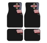 JKDGOJ Soldier with National Flag Prints Car Floor mats with Anti Slip Front and Rear are Suitable for Cars, Trucks and SUV