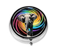 JKDGOJ Space-time Tunnel Pattern Round Mini Pill Box with 3 compartments for Pill Storage and Portable Travel