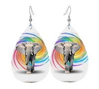 JKDGOJ Space-time tunnel Pattern Water droplet pendant earrings and leather earrings, suitable as holiday birthday gifts for women