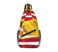 JKDGOJ Spain Flag Pattern Cross shoulder bag suitable for men and women, suitable for fitness bags and hiking trips