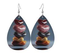 JKDGOJ Sparkling Love Marble Pattern Water droplet pendant earrings and leather earrings, suitable as holiday birthday gifts for women