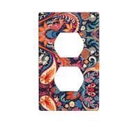 JKDGOJ Spiritual Patterns Prints Dual socket wall panel household power cover durable for decorative sockets and switches