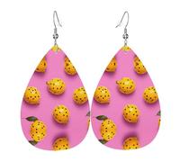 JKDGOJ Spotted passion fruit Pattern Water droplet pendant earrings and leather earrings, suitable as holiday birthday gifts for women