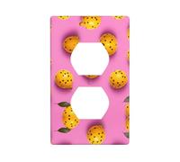JKDGOJ Spotted passion fruit Prints Dual socket wall panel household power cover durable for decorative sockets and switches