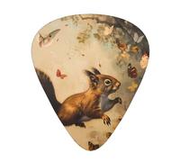 JKDGOJ Squirrel chasing butterflies Pattern Guitar plectrum 12 pieces with three thickness plectrum combinations suitable for bass and ukulele