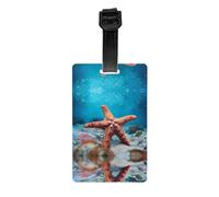 JKDGOJ Starfish on The sea Floor Pattern Luggage Tags and Travel Bag Tags are Suitable for Both Men and Women to Prevent Luggage