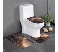 JKDGOJ Stars Over The Mountains Picture 3 Piece Bathroom Rugs Set - Non-Slip Bath Rug Set - Easy to Clean and Maintain - Moisture Blocking and Durable
