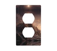 JKDGOJ Stars over the mountains Prints Dual socket wall panel household power cover durable for decorative sockets and switches