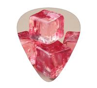 JKDGOJ Strawberry ice cubes Pattern Guitar plectrum 12 pieces with three thickness plectrum combinations suitable for bass and ukulele
